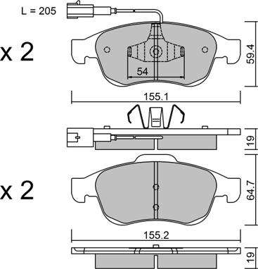 AISIN BPFI-1046 - Kit de plaquettes de frein, frein à disque cwaw.fr