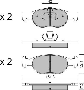 AISIN BPFI-1002 - Kit de plaquettes de frein, frein à disque cwaw.fr