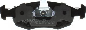 AISIN BPFI-1017 - Kit de plaquettes de frein, frein à disque cwaw.fr