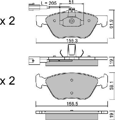 AISIN BPFI-1036 - Kit de plaquettes de frein, frein à disque cwaw.fr