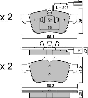 AISIN BPFI-1033 - Kit de plaquettes de frein, frein à disque cwaw.fr