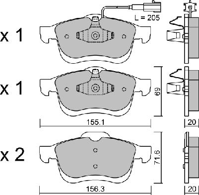 AISIN BPFI-1027 - Kit de plaquettes de frein, frein à disque cwaw.fr