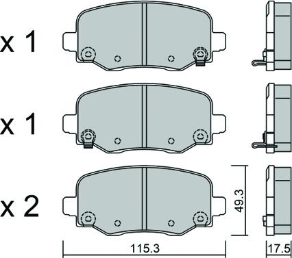 AISIN BPFI-2009 - Kit de plaquettes de frein, frein à disque cwaw.fr