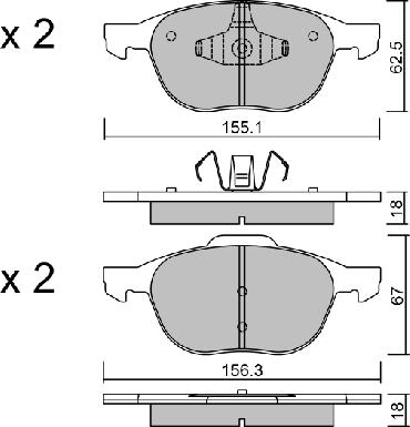 AISIN BPFO-1004 - Kit de plaquettes de frein, frein à disque cwaw.fr