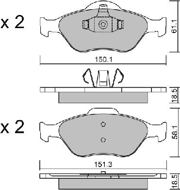 AISIN BPFO-1008 - Kit de plaquettes de frein, frein à disque cwaw.fr