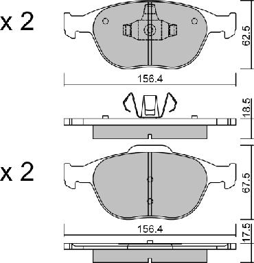 AISIN BPFO-1007 - Kit de plaquettes de frein, frein à disque cwaw.fr