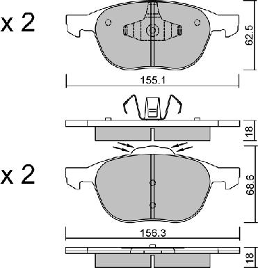 AISIN BPFO-1016 - Kit de plaquettes de frein, frein à disque cwaw.fr