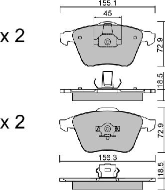 AISIN BPFO-1010 - Kit de plaquettes de frein, frein à disque cwaw.fr