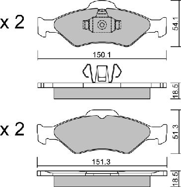 AISIN BPFO-1012 - Kit de plaquettes de frein, frein à disque cwaw.fr