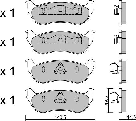 AISIN BPFO-2003 - Kit de plaquettes de frein, frein à disque cwaw.fr