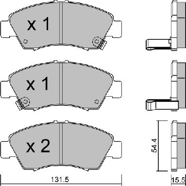 AISIN BPHO-1904 - Kit de plaquettes de frein, frein à disque cwaw.fr