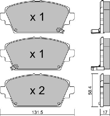 AISIN BPHO-1901 - Kit de plaquettes de frein, frein à disque cwaw.fr