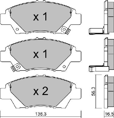 AISIN BPHO-1902 - Kit de plaquettes de frein, frein à disque cwaw.fr