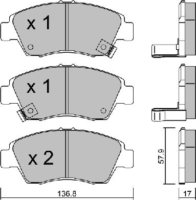 AISIN BPHO-1001 - Kit de plaquettes de frein, frein à disque cwaw.fr