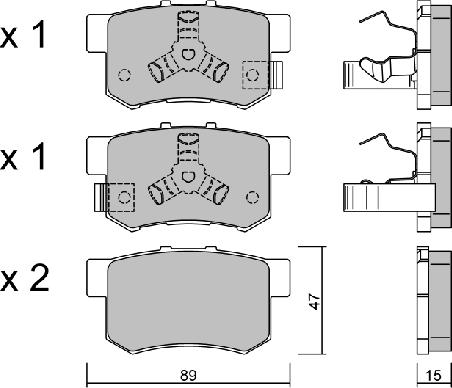 AISIN BPHO-2001 - Kit de plaquettes de frein, frein à disque cwaw.fr