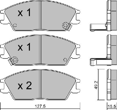 AISIN BPHY-1904 - Kit de plaquettes de frein, frein à disque cwaw.fr