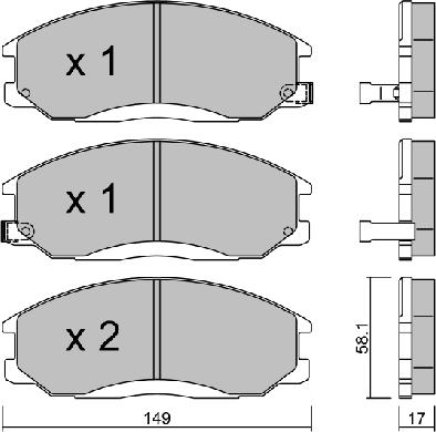 AISIN BPHY-1905 - Kit de plaquettes de frein, frein à disque cwaw.fr