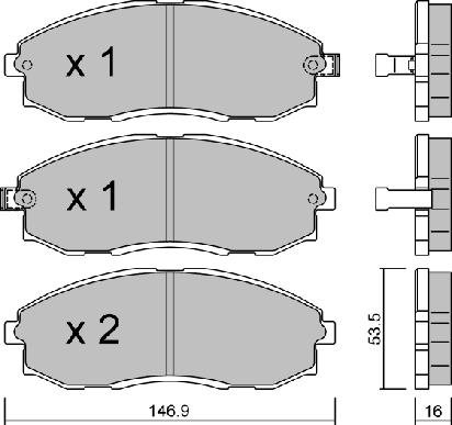 AISIN BPHY-1902 - Kit de plaquettes de frein, frein à disque cwaw.fr