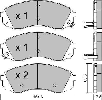 AISIN BPHY-1009 - Kit de plaquettes de frein, frein à disque cwaw.fr