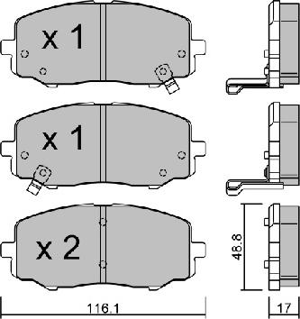 AISIN BPHY-1005 - Kit de plaquettes de frein, frein à disque cwaw.fr