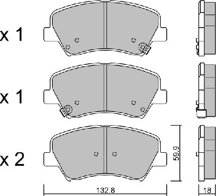 AISIN BPHY-1006 - Kit de plaquettes de frein, frein à disque cwaw.fr