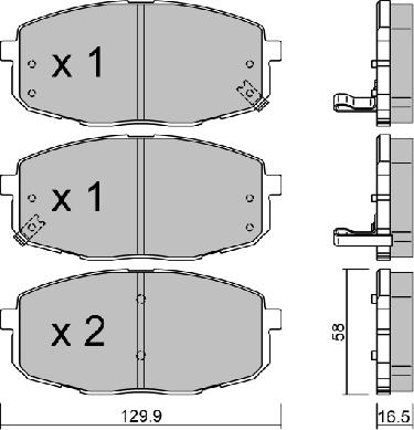 AISIN BPHY-1003 - Kit de plaquettes de frein, frein à disque cwaw.fr