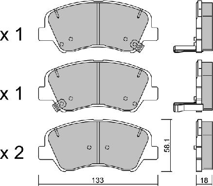 AISIN BPHY-1011 - Kit de plaquettes de frein, frein à disque cwaw.fr