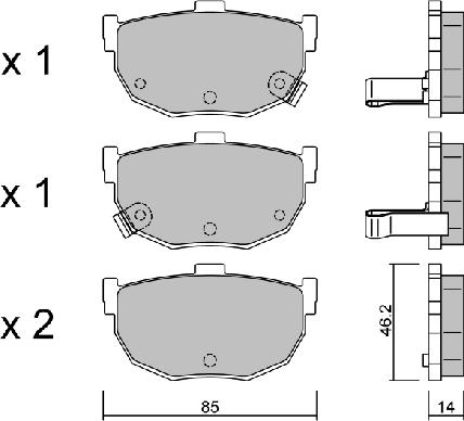 AISIN BPHY-2005 - Kit de plaquettes de frein, frein à disque cwaw.fr