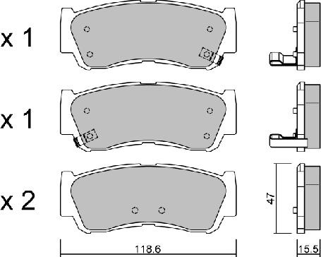 AISIN BPHY-2006 - Kit de plaquettes de frein, frein à disque cwaw.fr