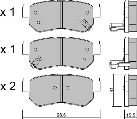 AISIN BPHY-2001 - Kit de plaquettes de frein, frein à disque cwaw.fr