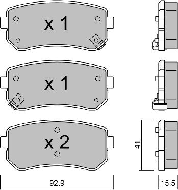 AISIN BPHY-2002 - Kit de plaquettes de frein, frein à disque cwaw.fr