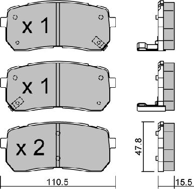 AISIN BPHY-2007 - Kit de plaquettes de frein, frein à disque cwaw.fr