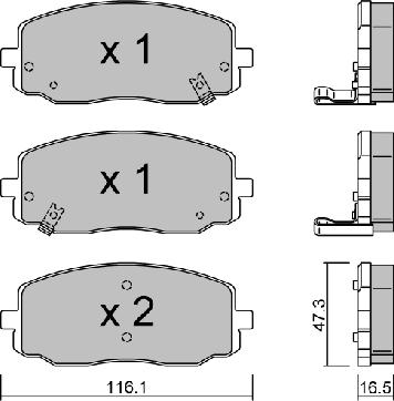 AISIN BPKI-1001 - Kit de plaquettes de frein, frein à disque cwaw.fr