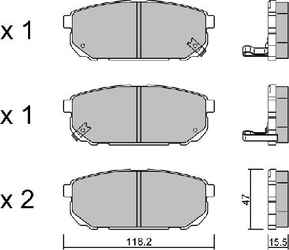 AISIN BPKI-2001 - Kit de plaquettes de frein, frein à disque cwaw.fr