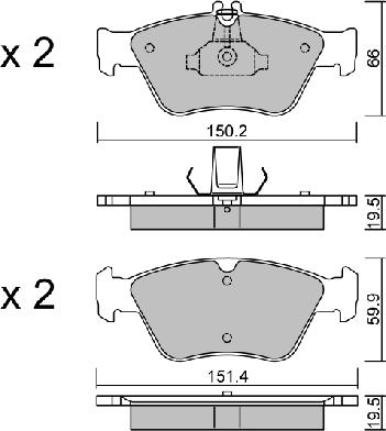 AISIN BPMB-1004 - Kit de plaquettes de frein, frein à disque cwaw.fr