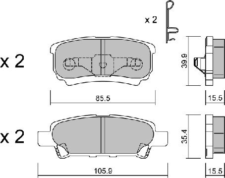 AISIN BPMI-2001 - Kit de plaquettes de frein, frein à disque cwaw.fr