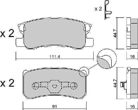 AISIN BPMI-2002 - Kit de plaquettes de frein, frein à disque cwaw.fr