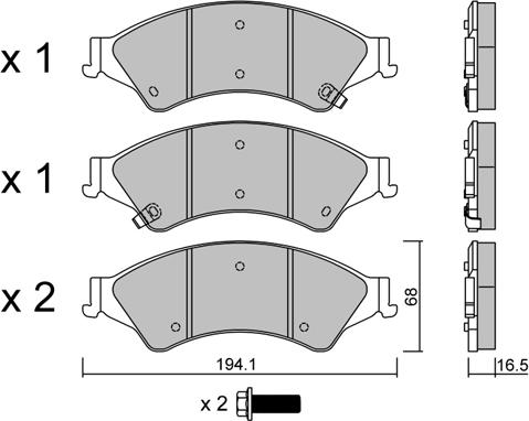 AISIN BPMZ-1005 - Kit de plaquettes de frein, frein à disque cwaw.fr