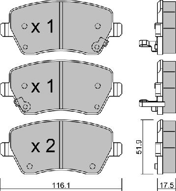 AISIN BPNI-1014 - Kit de plaquettes de frein, frein à disque cwaw.fr