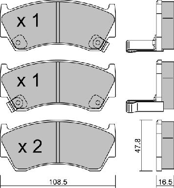 AISIN BPNI-1012 - Kit de plaquettes de frein, frein à disque cwaw.fr