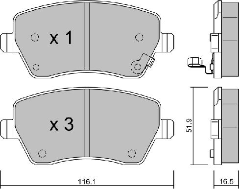 Tradex France TBP309 - Kit de plaquettes de frein, frein à disque cwaw.fr