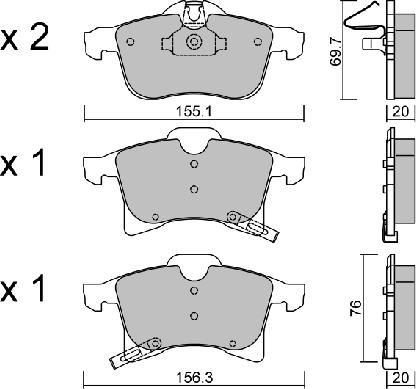 AISIN BPOP-1002 - Kit de plaquettes de frein, frein à disque cwaw.fr