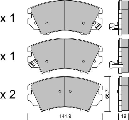 AISIN BPOP-1011 - Kit de plaquettes de frein, frein à disque cwaw.fr