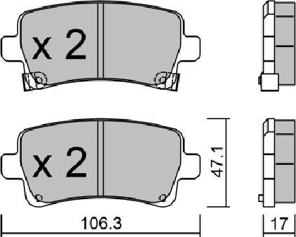 AISIN BPOP-2002 - Kit de plaquettes de frein, frein à disque cwaw.fr