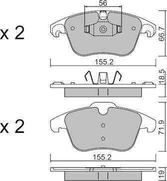 AISIN BPPE-1026 - Kit de plaquettes de frein, frein à disque cwaw.fr