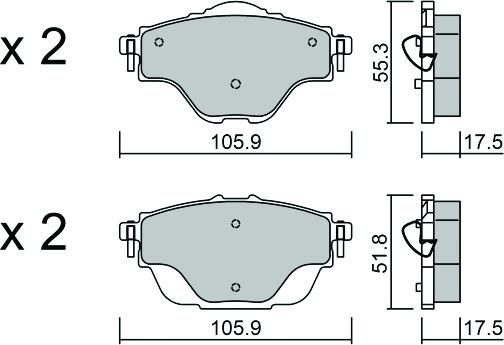 AISIN BPPE-2014 - Kit de plaquettes de frein, frein à disque cwaw.fr