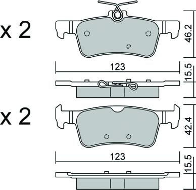 AISIN BPPE-2015 - Kit de plaquettes de frein, frein à disque cwaw.fr