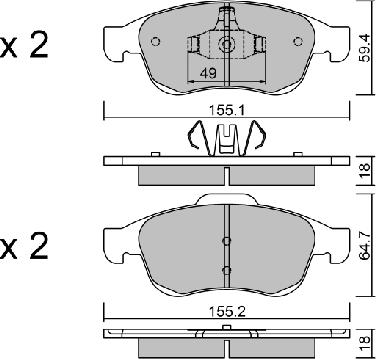 AISIN BPRE-1006 - Kit de plaquettes de frein, frein à disque cwaw.fr