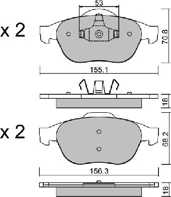 AISIN BPRE-1003 - Kit de plaquettes de frein, frein à disque cwaw.fr