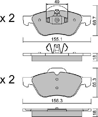 AISIN BPRE-1016 - Kit de plaquettes de frein, frein à disque cwaw.fr